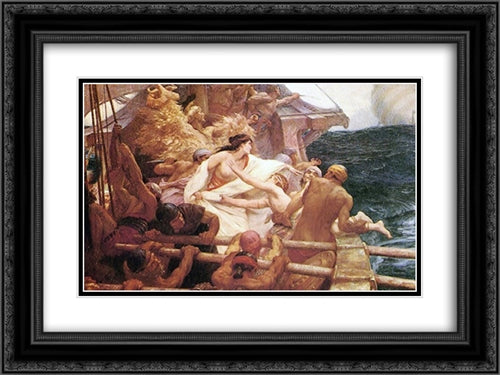 The Golden Fleece 24x18 Black Ornate Wood Framed Art Print Poster with Double Matting by Draper, Herbert James Draper