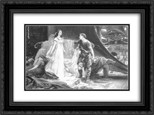 Tristan and Isolde 24x18 Black Ornate Wood Framed Art Print Poster with Double Matting by Draper, Herbert James Draper