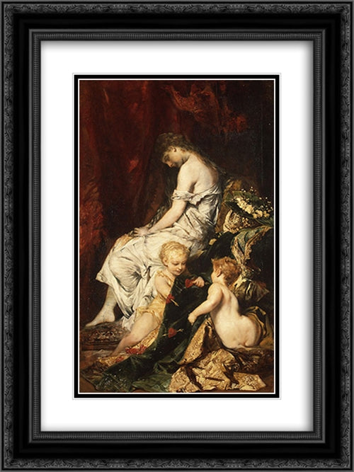 The Dream after the Ball 18x24 Black Ornate Wood Framed Art Print Poster with Double Matting by Makart, Hans