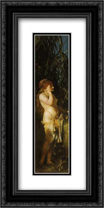 The Five Senses: Hearing 12x24 Black Ornate Wood Framed Art Print Poster with Double Matting by Makart, Hans