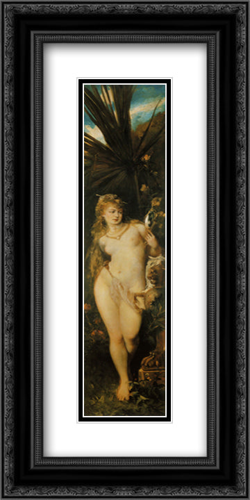 The Five Senses: Seeing 12x24 Black Ornate Wood Framed Art Print Poster with Double Matting by Makart, Hans