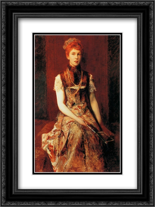 Dora Fournier'Gabillon 18x24 Black Ornate Wood Framed Art Print Poster with Double Matting by Makart, Hans