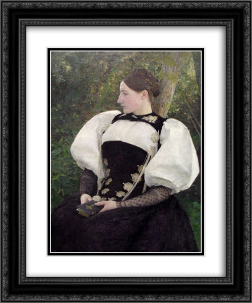 A Woman from Bern, Switzerland 20x24 Black Ornate Wood Framed Art Print Poster with Double Matting by Dagnan-Bouveret, Pascal Adolphe Jean