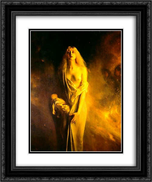 Marguerite au Sabbat 20x24 Black Ornate Wood Framed Art Print Poster with Double Matting by Dagnan-Bouveret, Pascal Adolphe Jean