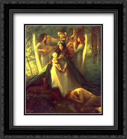 Consolatrix Afflictorum 20x22 Black Ornate Wood Framed Art Print Poster with Double Matting by Dagnan-Bouveret, Pascal Adolphe Jean