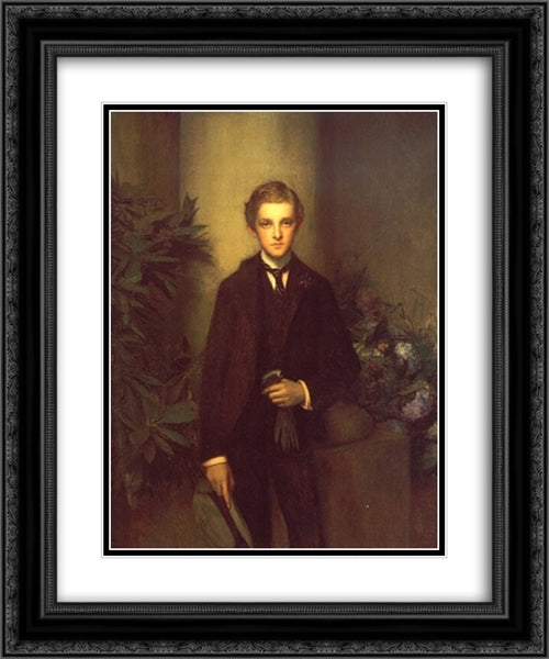 Portrait of Childs Frick 20x24 Black Ornate Wood Framed Art Print Poster with Double Matting by Dagnan-Bouveret, Pascal Adolphe Jean