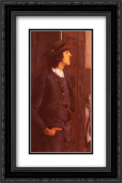 A Young Breton Man 16x24 Black Ornate Wood Framed Art Print Poster with Double Matting by Dagnan-Bouveret, Pascal Adolphe Jean