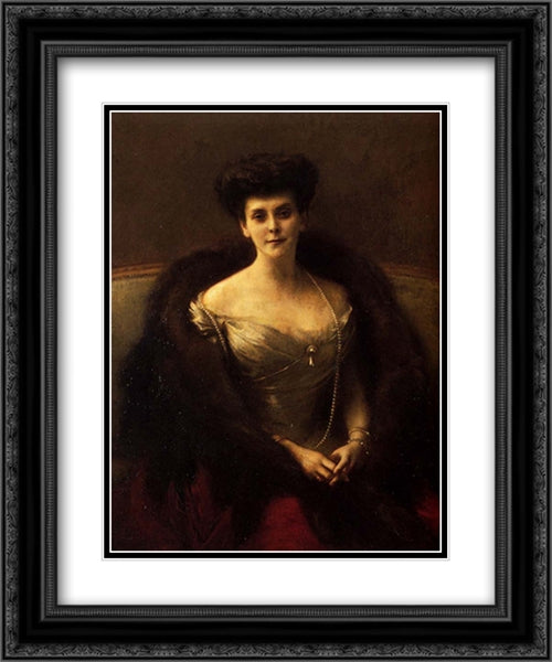 Portrait of Princess O. V. Paley 20x24 Black Ornate Wood Framed Art Print Poster with Double Matting by Dagnan-Bouveret, Pascal Adolphe Jean