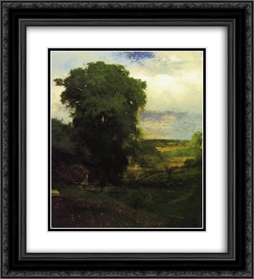 Midsummer 20x22 Black Ornate Wood Framed Art Print Poster with Double Matting by Inness, George