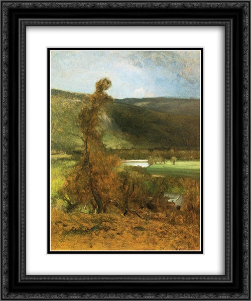 North Conway, White Horse Ledge 20x24 Black Ornate Wood Framed Art Print Poster with Double Matting by Inness, George