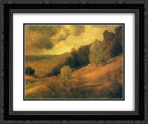 Stormy Day 24x20 Black Ornate Wood Framed Art Print Poster with Double Matting by Inness, George