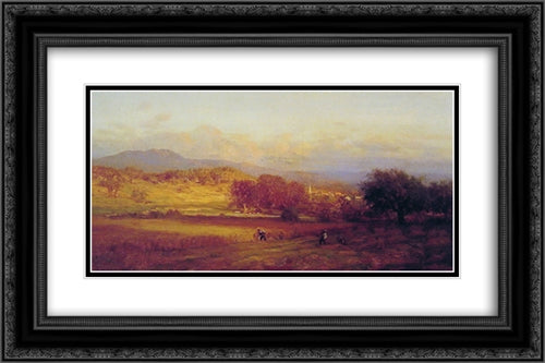 Autumn 24x16 Black Ornate Wood Framed Art Print Poster with Double Matting by Inness, George