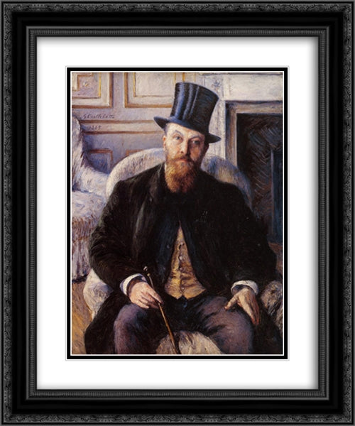 Portrait of Jules Dubois 20x24 Black Ornate Wood Framed Art Print Poster with Double Matting by Caillebotte, Gustave