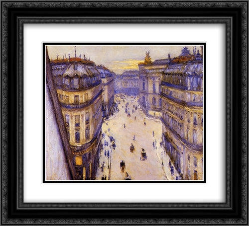 Rue Halevy, Seen from the Sixth Floor 22x20 Black Ornate Wood Framed Art Print Poster with Double Matting by Caillebotte, Gustave