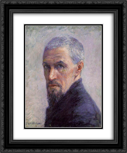 Self Portrait 20x24 Black Ornate Wood Framed Art Print Poster with Double Matting by Caillebotte, Gustave