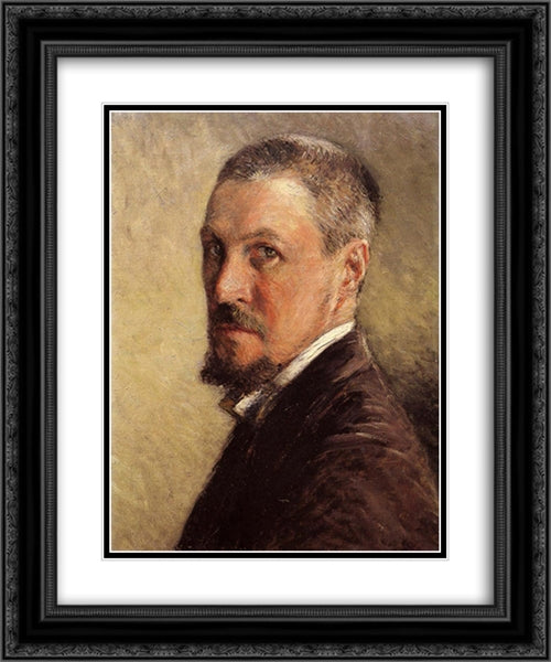 Self Portrait 20x24 Black Ornate Wood Framed Art Print Poster with Double Matting by Caillebotte, Gustave