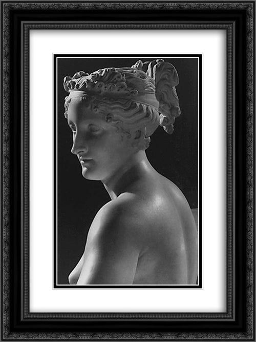 Venere Vincitrice [detail] 18x24 Black Ornate Wood Framed Art Print Poster with Double Matting by Canova, Antonio