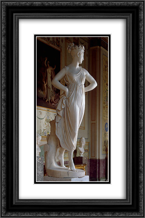 Dancer 16x24 Black Ornate Wood Framed Art Print Poster with Double Matting by Canova, Antonio