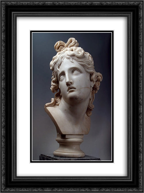 The Genius of Death 18x24 Black Ornate Wood Framed Art Print Poster with Double Matting by Canova, Antonio