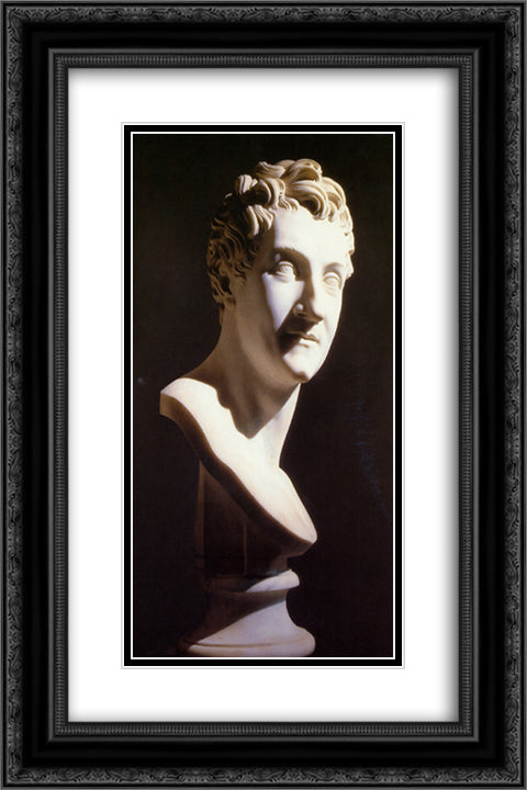 Portrait of Leopoldo Cicognara 16x24 Black Ornate Wood Framed Art Print Poster with Double Matting by Canova, Antonio