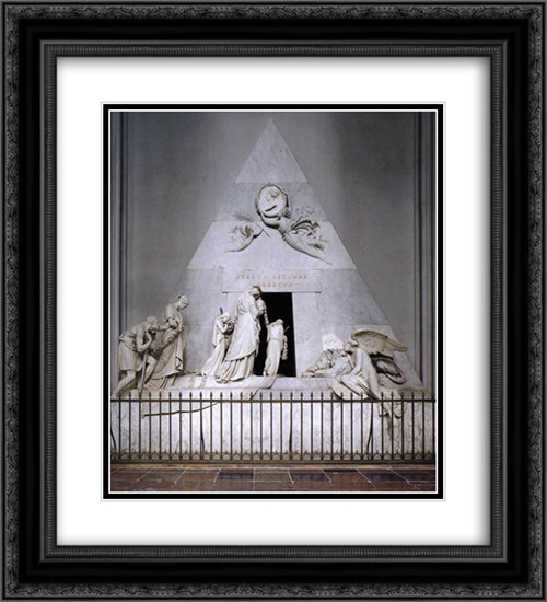 Tomb of Duchess Maria Christina of Saxony'Teschen 20x22 Black Ornate Wood Framed Art Print Poster with Double Matting by Canova, Antonio