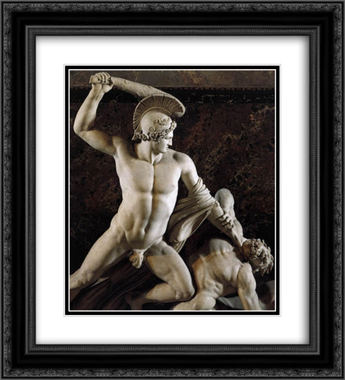 Theseus and the Centaur (detail) 20x22 Black Ornate Wood Framed Art Print Poster with Double Matting by Canova, Antonio