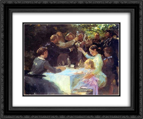 Study for Hip, hip hurra! 24x20 Black Ornate Wood Framed Art Print Poster with Double Matting by Kroyer, Peder Severin