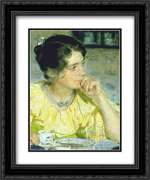 Marie Kroyer 20x24 Black Ornate Wood Framed Art Print Poster with Double Matting by Kroyer, Peder Severin