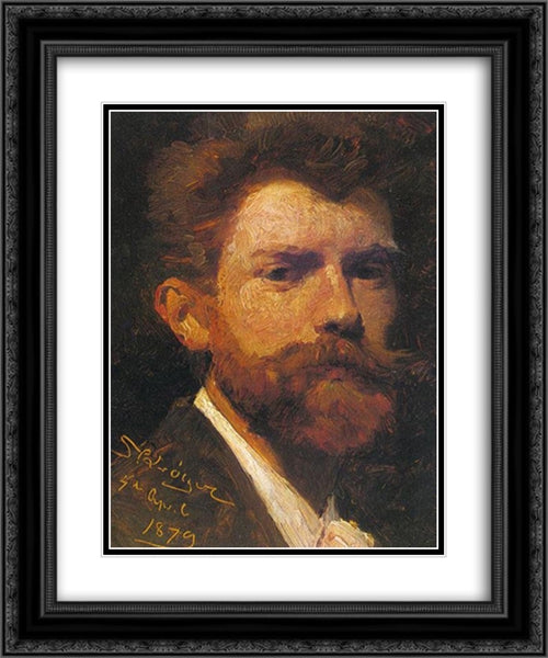 Autorretrato 20x24 Black Ornate Wood Framed Art Print Poster with Double Matting by Kroyer, Peder Severin