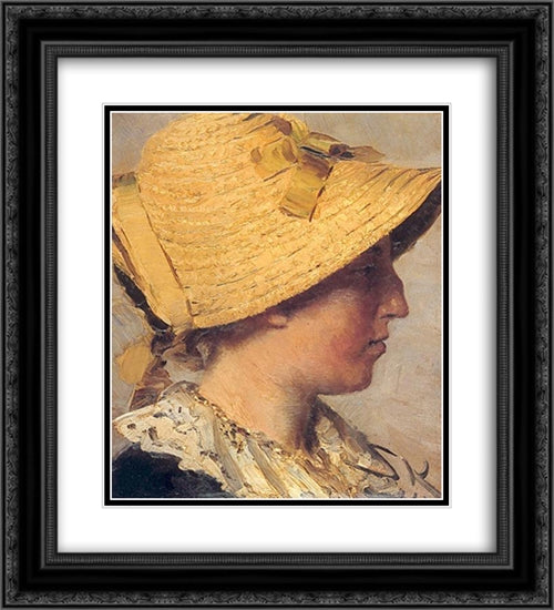 Anna Ancher 20x22 Black Ornate Wood Framed Art Print Poster with Double Matting by Kroyer, Peder Severin