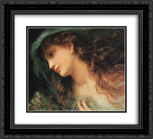 The Head of a Nymph 22x20 Black Ornate Wood Framed Art Print Poster with Double Matting by Anderson, Sophie Gengembre