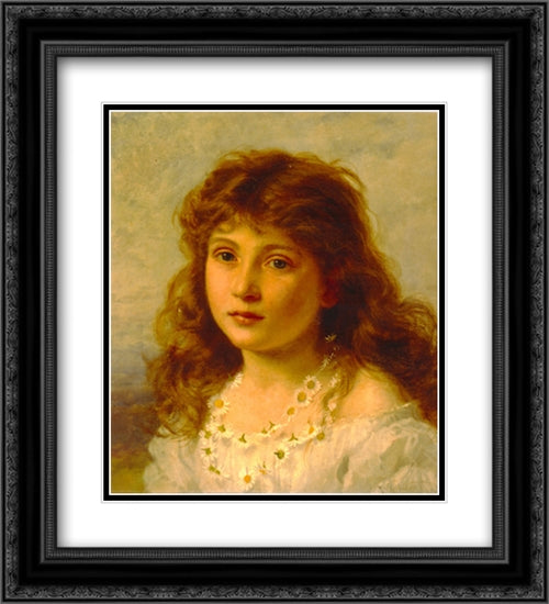 Young Girl 20x22 Black Ornate Wood Framed Art Print Poster with Double Matting by Anderson, Sophie Gengembre