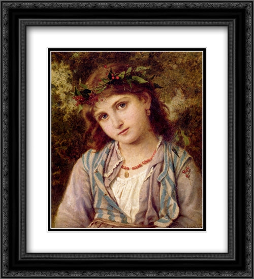 An Autumn Princess 20x22 Black Ornate Wood Framed Art Print Poster with Double Matting by Anderson, Sophie Gengembre