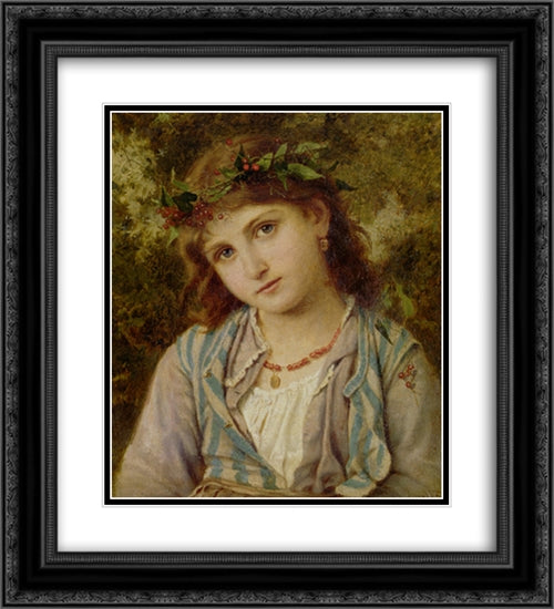 An Autumn Princess 20x22 Black Ornate Wood Framed Art Print Poster with Double Matting by Anderson, Sophie Gengembre