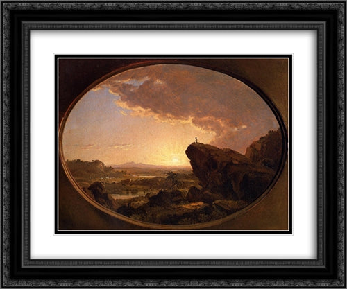 Moses Viewing the Promised Land 24x20 Black Ornate Wood Framed Art Print Poster with Double Matting by Church, Frederic Edwin