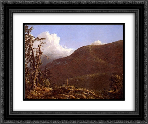 New England Landscape 24x20 Black Ornate Wood Framed Art Print Poster with Double Matting by Church, Frederic Edwin