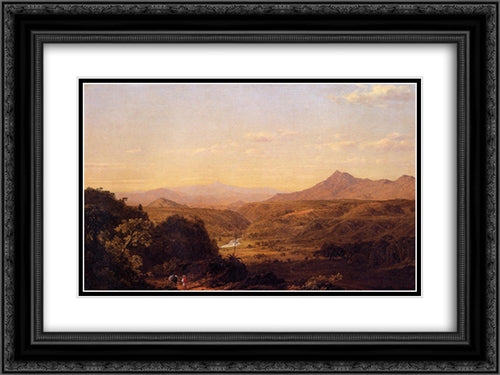 Scene among the Andes 24x18 Black Ornate Wood Framed Art Print Poster with Double Matting by Church, Frederic Edwin