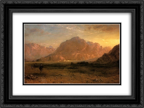 The Arabian Desert 24x18 Black Ornate Wood Framed Art Print Poster with Double Matting by Church, Frederic Edwin