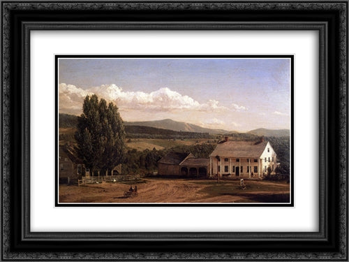 View in Pittsford, Vt. 24x18 Black Ornate Wood Framed Art Print Poster with Double Matting by Church, Frederic Edwin