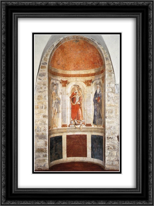 Apse fresco 18x24 Black Ornate Wood Framed Art Print Poster with Double Matting by Ghirlandaio, Domenico