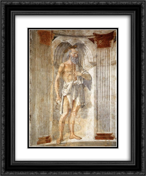 St Jerome 20x24 Black Ornate Wood Framed Art Print Poster with Double Matting by Ghirlandaio, Domenico