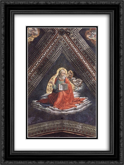 St Matthew the Evangelist 18x24 Black Ornate Wood Framed Art Print Poster with Double Matting by Ghirlandaio, Domenico
