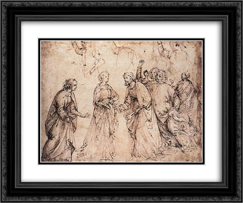 Study 24x20 Black Ornate Wood Framed Art Print Poster with Double Matting by Ghirlandaio, Domenico