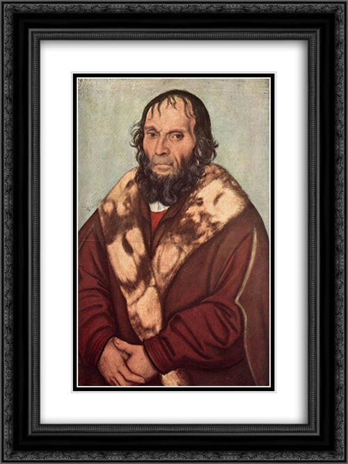 Portrait of Dr. J. Scheyring 18x24 Black Ornate Wood Framed Art Print Poster with Double Matting by Cranach the Elder, Lucas