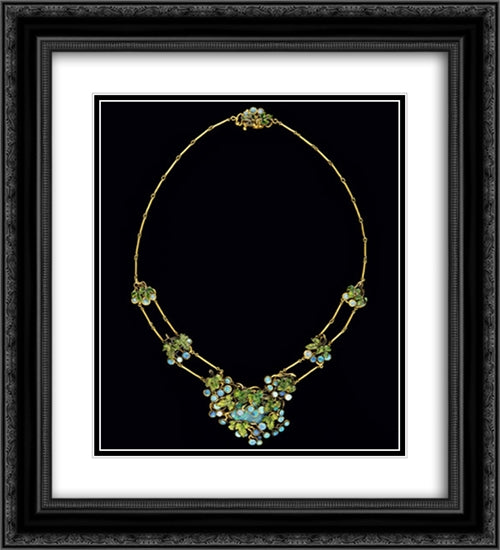 Necklace 20x22 Black Ornate Wood Framed Art Print Poster with Double Matting by Tiffany, Louis Comfort