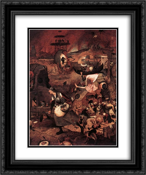 Dulle Griet (detail) 20x24 Black Ornate Wood Framed Art Print Poster with Double Matting by Bruegel the Elder, Pieter