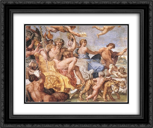 Triumph of Bacchus and Ariadne [detail: 1] 24x20 Black Ornate Wood Framed Art Print Poster with Double Matting by Carracci, Annibale