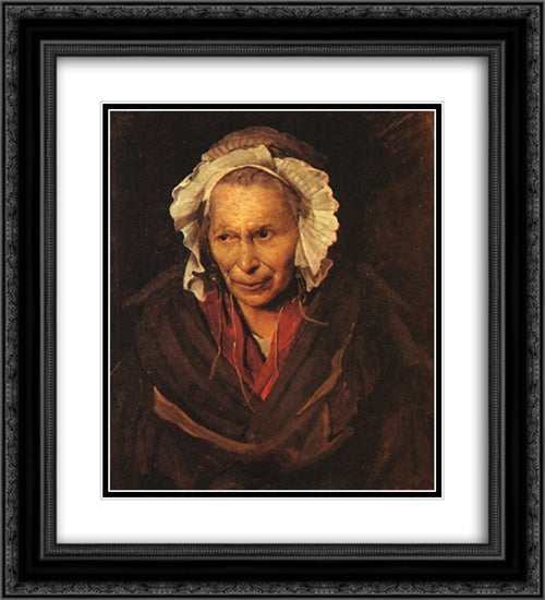 Madwoman 20x22 Black Ornate Wood Framed Art Print Poster with Double Matting by Gericault, Theodore