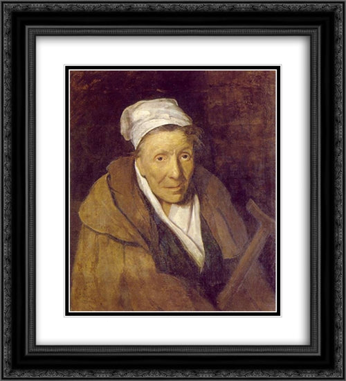 Woman with Gambling Mania 20x22 Black Ornate Wood Framed Art Print Poster with Double Matting by Gericault, Theodore