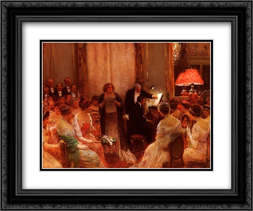 Personnages 24x20 Black Ornate Wood Framed Art Print Poster with Double Matting by Beraud, Jean